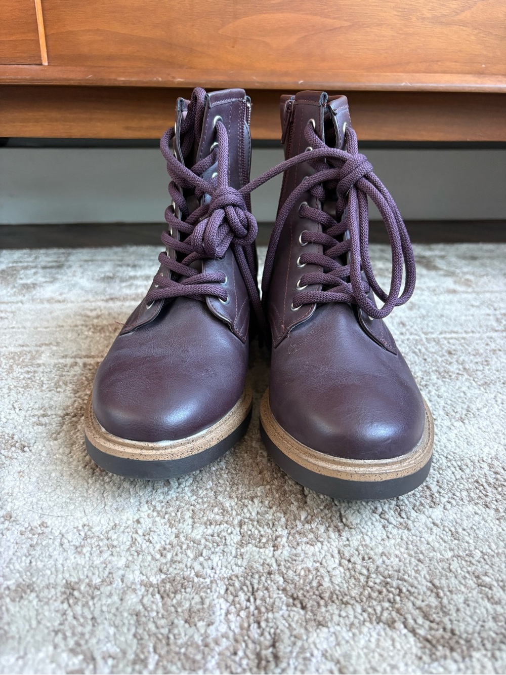 Esprit Women's Lace-Up Boots in Dark Burgundy